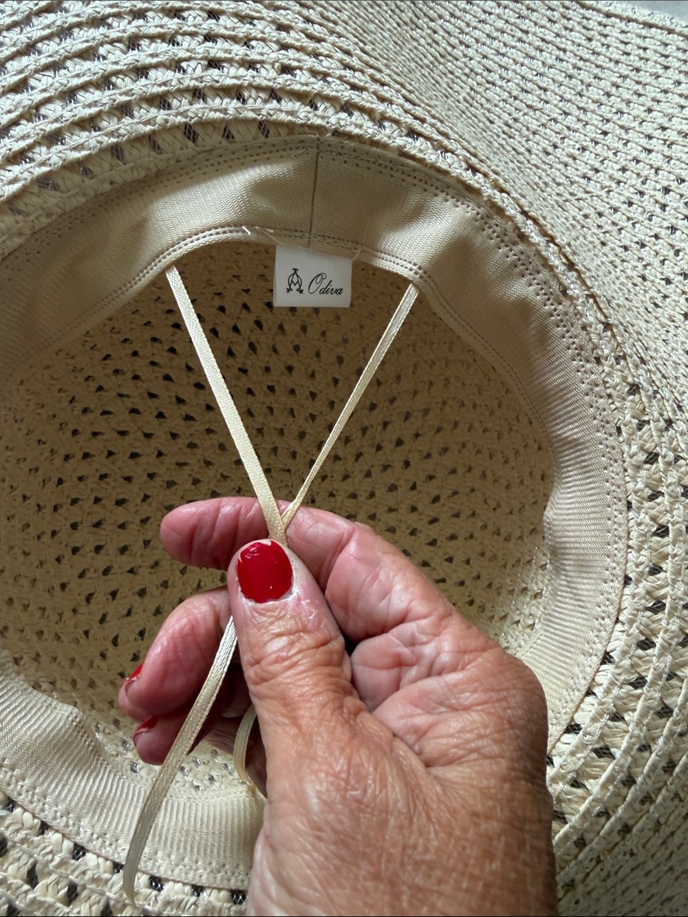 Diva Wide-Brim Straw Sun Hat in Cream - Picture 4 of 5